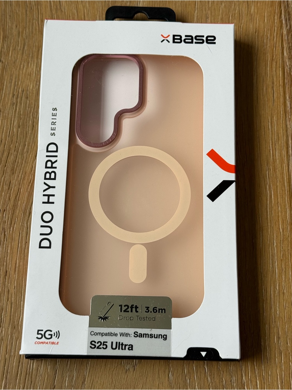 New Base Duo Hybrid Series Case for Samsung S25 Ultra Pink Peach Case